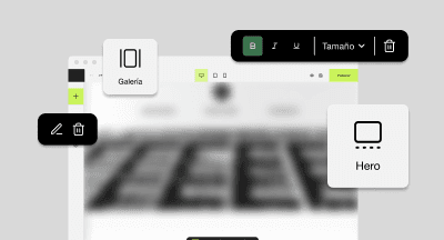 Imagen del editor visual de sitios web