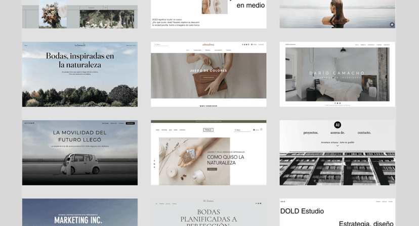 Imagen de una grilla de plantillas